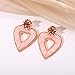 Valentine’s Day Earrings Beaded Heart Drop Earrings Edged in gold beading Fashion Trendy Big Love Dangle Earrings for Women Statement Jewelry (Pale pink)