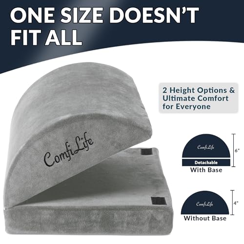 ComfiLife Foot Rest for Under Desk at Work – Adjustable Height Memory Foam Foot Stool for Under Desk, Office Chair & Gaming Chair – Ergonomic Footrest for Back & Hip Pain Relief (Gray)