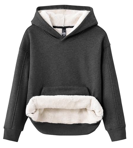 Boys Fleece Lined Hoodie Kids Warm Winter Pullover Hoodies Casual Athletic Sweatshirts With Kangroo Pocket
