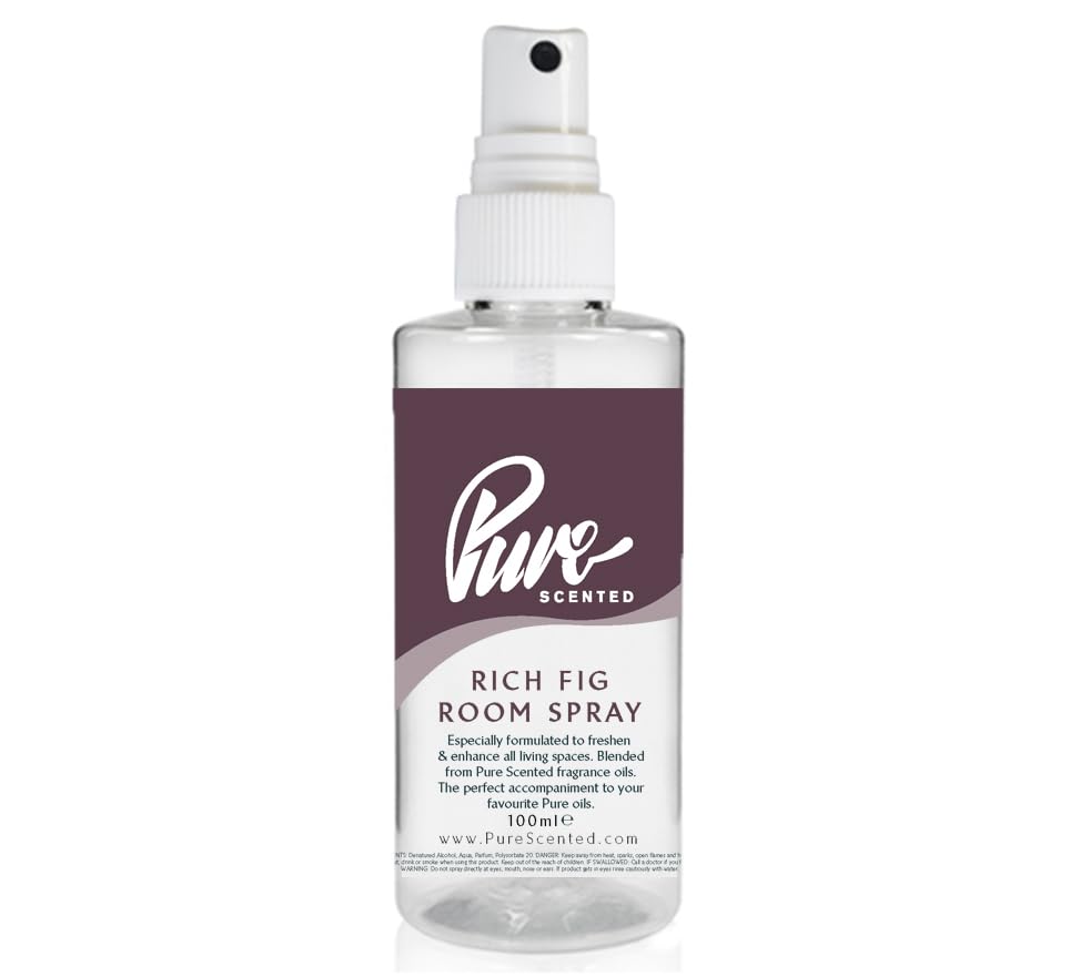 "Pure Scented 100ml Room & Fabric Sprays Suitable For Home, Car, Caravan, Work, Gym Bags, Odour Eliminators (1 x 100ml, Rich Fig)"