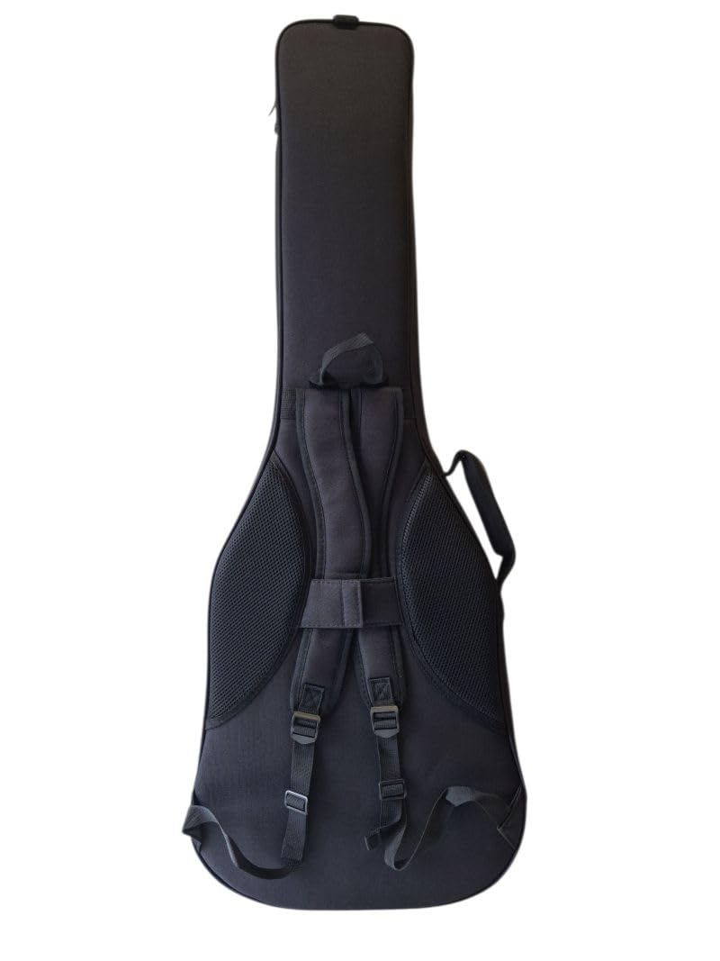 Generisch E-Gitarre Tasche Gigbag Case mit 25mm Polsterung – Rucksackfunktion, Zubehörfächer, wasserabweisend – Gitarrentasche für E-Gitarre aus Nylon 600D in Schwarz – NEU & TOP Qualität