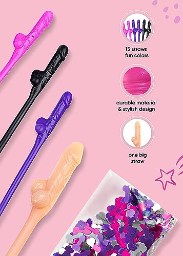 30 pitillos con confeti para fiesta de despedida miniatura 3