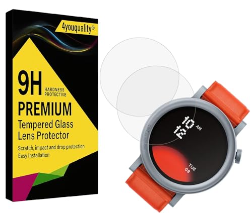 Image of 4youquality Military-Grade Gorilla Tempered Glass for CMF by Nothing Watch Pro 2 (Transparent) | Edge-to-Edge Full Screen Coverage | 9H Hardness | HD Clear | Scratch Resistant | Pack of 2