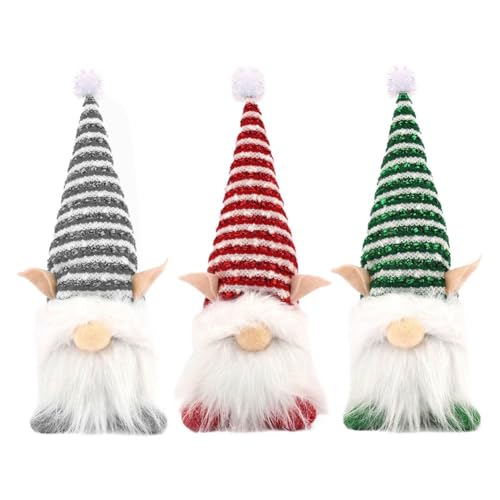 Muñeco de nieve navideño de peluche con luces para decoración de gnomos de Navidad, adornos perfectos para fiestas
