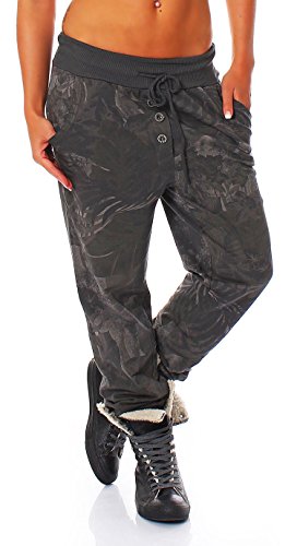 Malito Pantalón Boyfriend Baggy Aladin Bombacho Sudadera Twist 83728 Mujer Talla Única (Gris) Cover