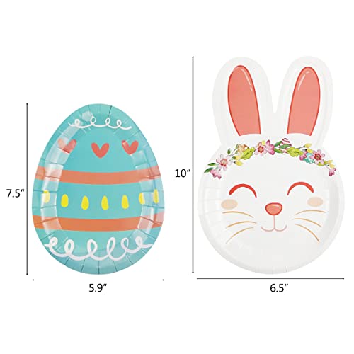 Cieovo ABP-00-1205 24 Pieces Easter Bunny Eggs Party Plates Disposable Party Paper Plates Tableware Set thumb #1