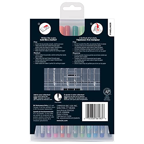 Bic Intensity Fineliner Marker Pens (Fpixp241-Ast), Fine Point (0.4Mm And 0.7Mm)), Assorted Colors, Clean And Crisp Writing, 24-Count #TOP1