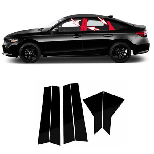 Black Car Pillar Stickers for Honda