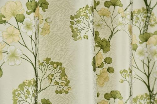 Image of Floral Patch Semi-Sheer Curtains for Window 6 Feet, Pack of 1, Green