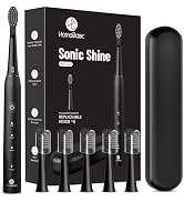 HomeBasic Wave Whitener Electric Toothbrush With 5 Modes, 6 Brush Heads, 60-Day Battery Lasting, ...