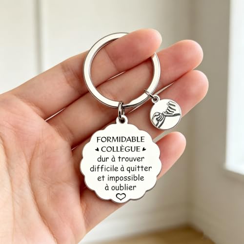 LUODAN Cadeau Collègue Porte-clés,Cadeaux Anniversaire Femme Homme,Porte-clés d'amitié,Cadeau de Retraite,Collègue Depart Collegue de Travail Porte Clés Personnalisé Idee Cadeaux Amie (1) – vue 4