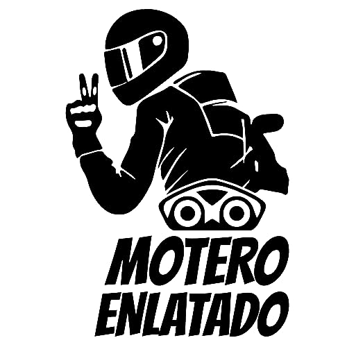 Pegatina vinilo motero enlatado 14x9,5cm (Gris)