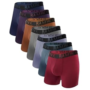 BAMBOO COOL Men’s Underwear Boxer Briefs 7-Pack Breathable and Soft with Fly Underwear for Men
