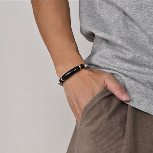 Fahonie Tiger Eye Stone Bracelet for Men Women, Adjustable Stainless Steel Chain4