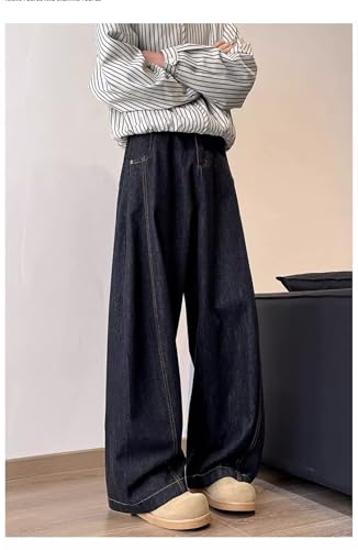 Men's American Vintage Black Jeans Loose Straight Wide-Leg Pants 6