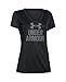 Under Armour Women's Tech V-Neck - Twist Logo, Black (001)/Graphite, Medium