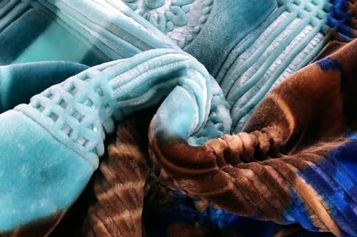 Image of Nestl Korean Mink Blanket King Size - 12 Lbs Velvet Fleece Korean Blanket - 2 Ply Warm & Thick Winter Blanket - Wrinkle & Fade Resistant - 87 x 94 Inches (Blue)