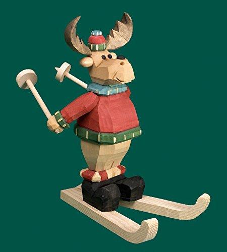 Ski élan cadeau de Noël original Rudolphs Schatzkiste statuette neige 22cm