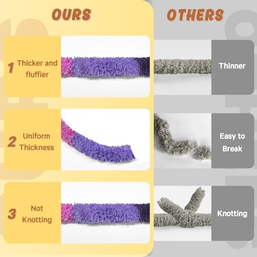 Image of Inhand Chunky Chenille Yarn for Hand Knitting, Thick Bulky Blanket Yarn for Crocheting, Soft Fluffy Yarn for Crochet Gifts & Crafts for Women /Beginners, 8 Pack (29.5 yds /8.4 oz Each), Purple-Mix