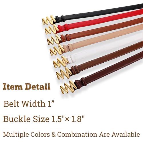 Women's Belts Fashion Soft Genuine Leather Belts Waist Belt Unique Gold Bronze Buckle Waistband4