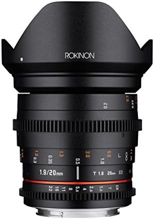 Rokinon 20mm T1.9 Cine DS AS ED UMC Wide Angle Cine Lens for Canon EF