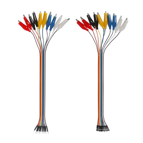 Image of 40PCS Alligator Clip to Male Jumper Wire Electrical Alligator Clip to Jump Wire Test Leads Jumper Wire Male to Alligator Clip Jumper Wire Female to Alligator Clip for Arduino(20cm)