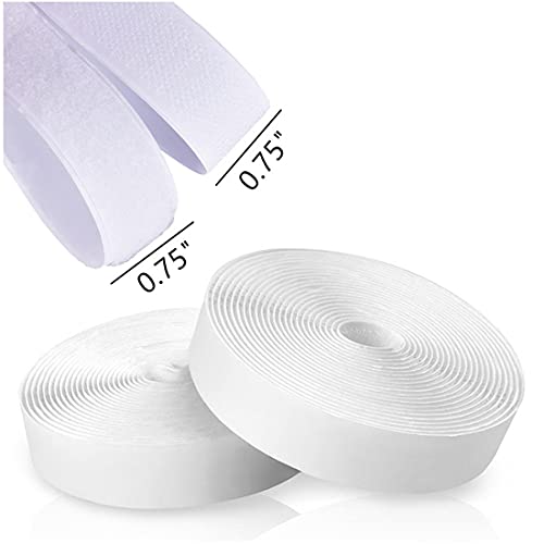 0.75 Inch×82 Feet /25M White Self Adhesive Hook And Loop Tape Sticky Back Fastening Tape, Self-Adhesive Tapes For Stationery And Household Purposes #TOP1