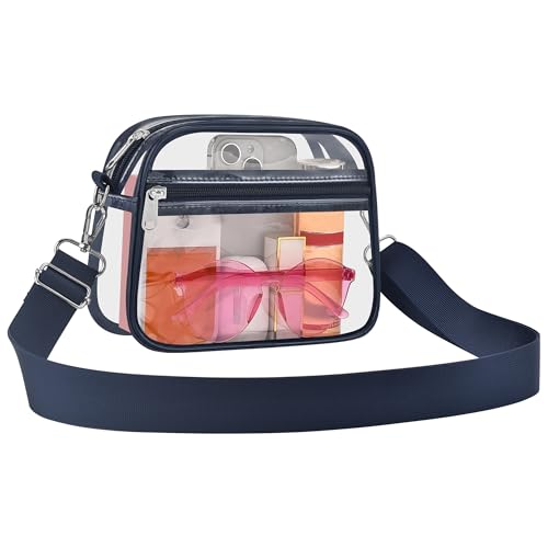 Image of USPECLARE Clear Bag for Stadium Events Clear Sports Fan Handbags Purses | Unisex 0.4 mm Thickened Waterproof PVC,Approved for Concerts,Game Days,Outdoor Events
