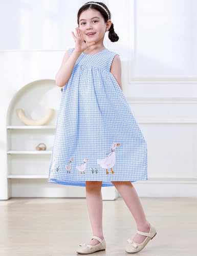 FreeLu Toddler Girls Cotton Summer Short Sleeve Dress Cartoon Print Casual Jersey Dresses3