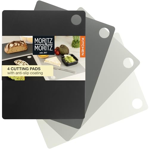 Moritz & Moritz Flexible Cutting Boards - Set of 4 (38 x 29 cm) - Plastic, Durable Kitchen Chopping Boards