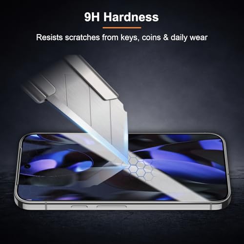 Image of Tempered Glass for Google Pixel 9 | 9 Pro | 10 | 10 Pro (6.3 Inch) Military Grade 9H Screen Guard, Anti-Scratch, Shatterproof, Edge-to-Edge Full Coverage - Black Border