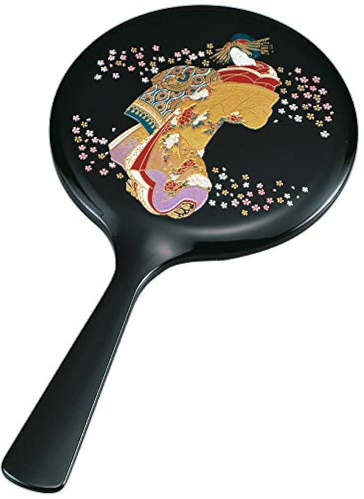 Amazon.co.jp: 雅手鏡 黒 花魁 高蒔絵 : ビューティー