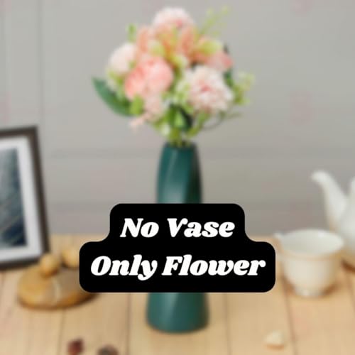 Image of SATYAM KRAFT 6 Pcs Artificial Multiflora Flower Roses Fake Sticks Bunch Decorative Items for Home Decor, Bouquets, Bedroom, Living Room, Wedding, Festive Decor (Without Vase)
