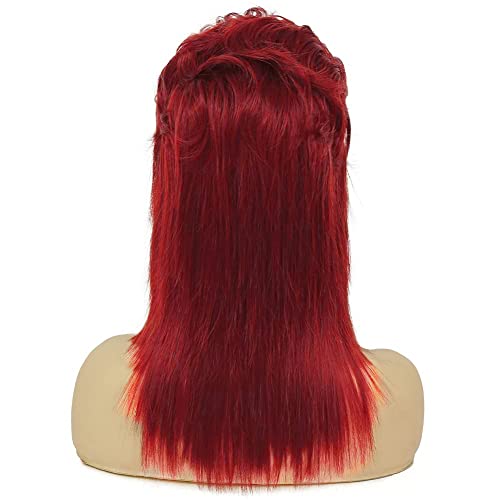 Swiking Red Mullet Wig For Women Shoulder Length Straight Natural Layered Hair 70S 80S Rock Costume Wigs Synthetic Replacement Wig thumb #3