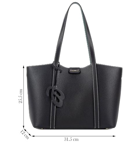Image of CHRISBELLA Stylish Tote Handbag for Women & Girls - Ladies Faux Leather Shoulder Bag Purse with Top Handles
