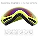 JEOZBM Ski Goggles, Windproof Double Layer Snow Snowboard Goggles, Winter Sports Over Glasses Goggles for Kids Boys Girls Youth(16cm-Yellow)