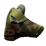 TMcraft サバゲー フェイスガード 対応 ファッションカバー 口元の透け防止 フェイスマスクカバー メッシュ生地モデル リバーシブル type03 陸自迷彩／グリーン