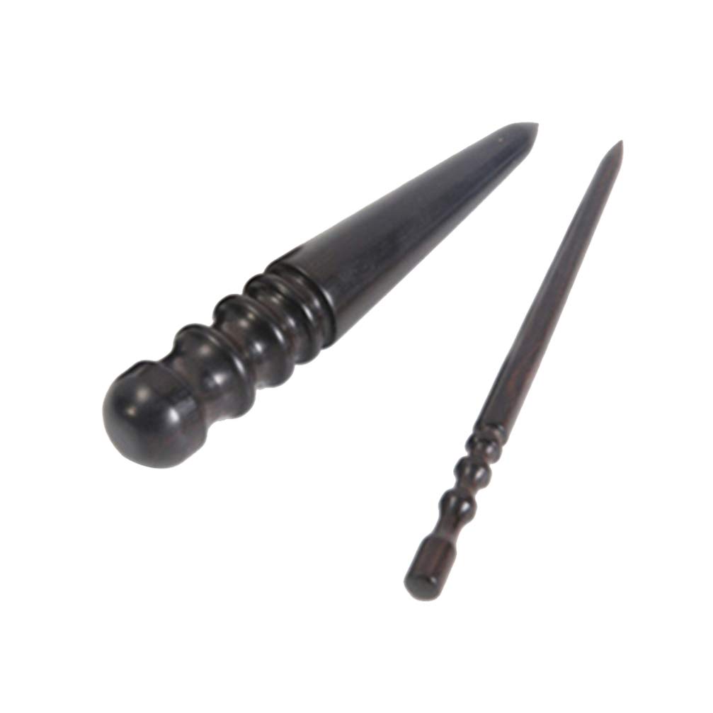 HEALLILY 2PCS Wood Leather Burnisher Tool Leather Polished rods Edge Burnisher Slicker Tool Wood Leather Craft Slicker for Leather Burnishing
