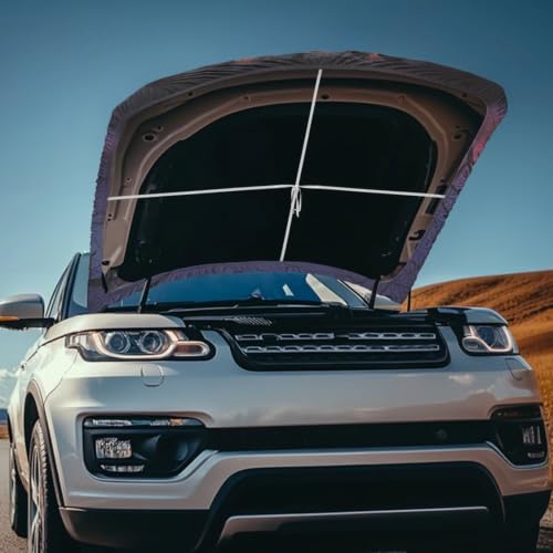 Image of Pumpkin Ghost Halloween Print Car Hood Cover Protector 59x39 Inch Stretchable Auto Hood Wraps Waterproof Halloween Automotive Exterior Accessories for Most SUV Sedans Trucks