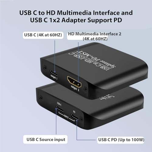 Répartiteur Type C vers HD 4K pour le travail sur ordinateur