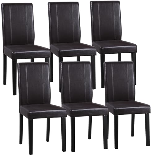 ZENY Dining Chair Set of 6, PU Leather Chairs Modern...