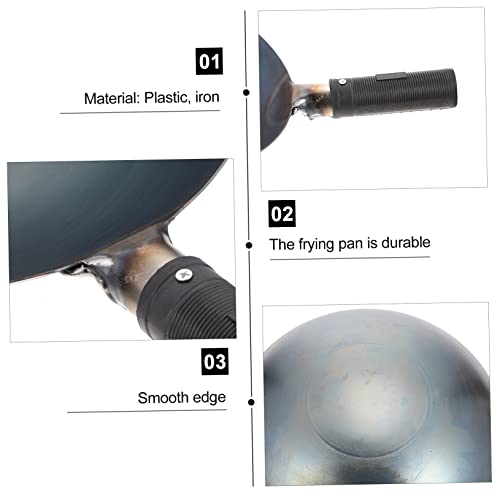 Wok para cocina LIFKOME con mango ergonómico negro miniatura 2
