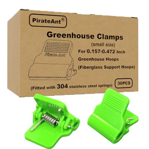PirateAnt Greenhouse Clamps for 0.157-0.472inch Greenhouse Hoops(Fiberglass Support Hoops),Plant Support.for Fixing Plant Cover,Plastic Sheeting,Film Row Cover,Garden net.?30pcs)