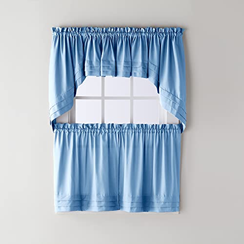 Skl Home Holden Curtain Tier Pair, 57" X 24", Smoke, 2 Count #TOP3