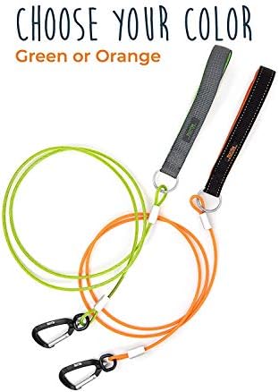 Mighty Paw Chew Proof Dog Lead | 1.8m / 6ft Metal Cable Leash, Non Chewable Braided Steel Cord with Padded Handle. Bite Resistant, Great for Small, Medium and Large Pets, and Teething Puppies (Green)