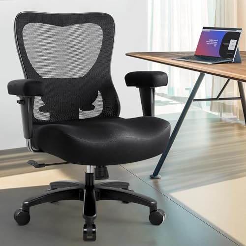 IWMH Chaise de Bureau Ergonomique 200kg, Grande Fauteuil de Bureau en Maille Haute, Chaise de Bureau avec Siège Large, Hauteur Réglable, Support Lombaire Réglable et Accoudoirs 4D – vue 8