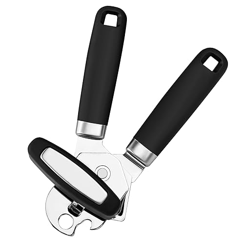 Tekenewbse Dosenöffner Manuell, 3 in 1 Edelstahl Deckelöffner Testsieger, Kapselheber Senioren Gastronomie Camping, Glasöffner Büchsenöffner, Ergonomischer Drehknopf für Ältlich mit Arthritis