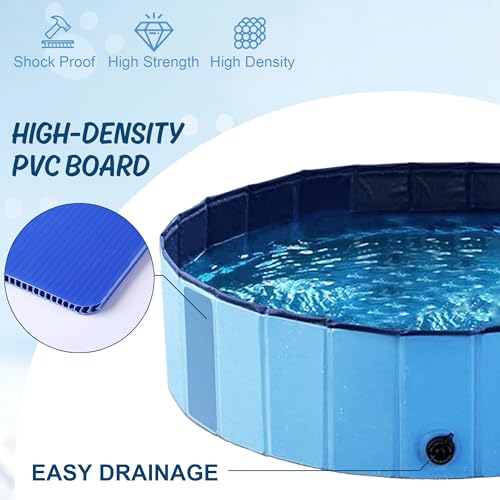 Dog Pool, Foldable Dog Swimming Pool Collapsible Dog Bathtub Portable Pet Bathing Tub for Pets Dogs