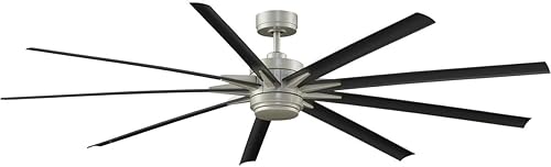 Miniatura 2 de Fanimation FPD8159BNWBL Ventilador de techo para interiores y exteriores con aspas negras y kit de luz LED, níquel cepillado 2-cepillado