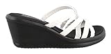 Skechers Cali Women's Rumblers Wild Child Wedge Sandal, White Rhinestone, 8 M US